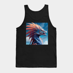 Ferocious Blue and Orange Frilled Dragon Tank Top